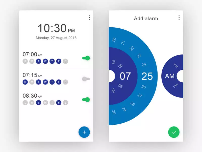 Alarm clock UI design UpWorks