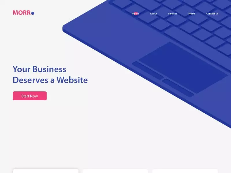 MORR business website theme UI Design